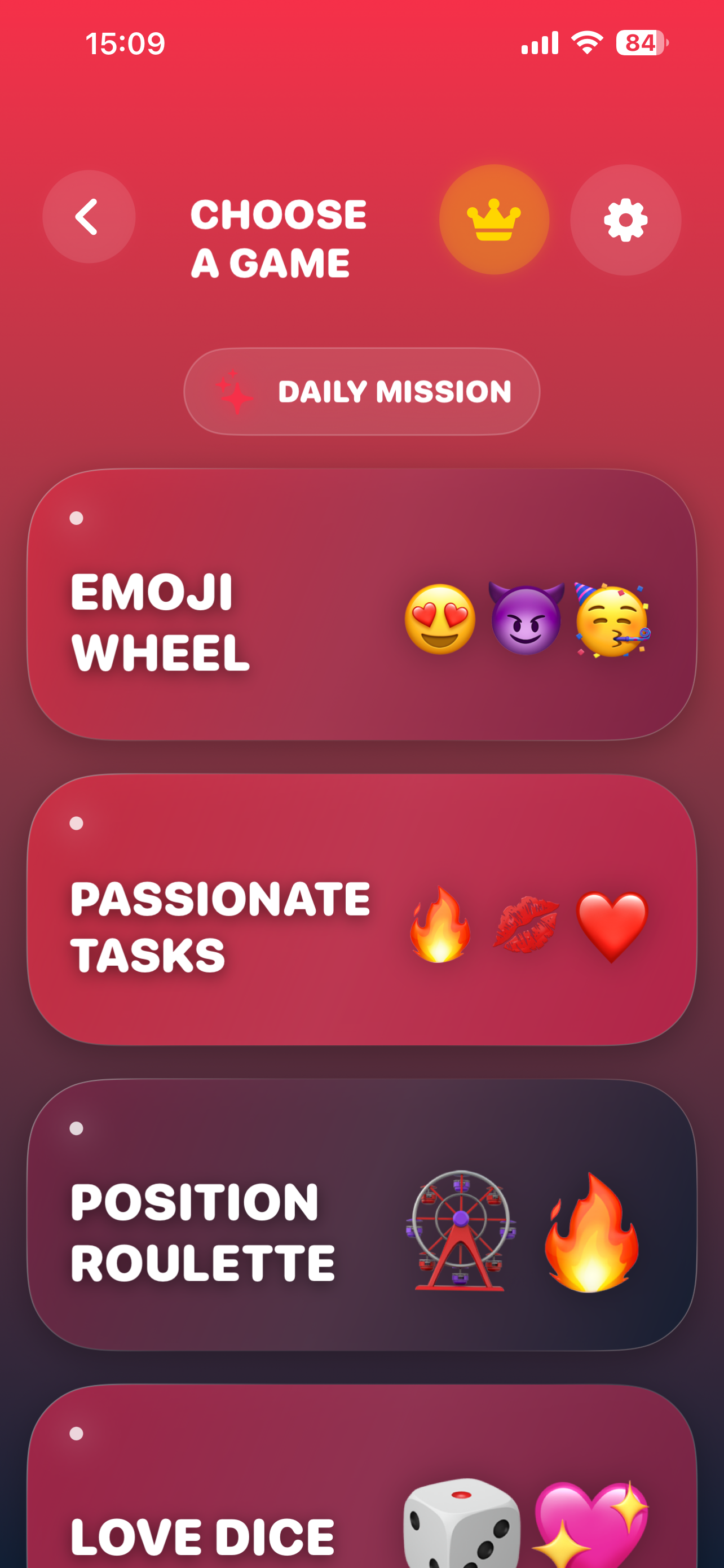 Couple Missions App Selection